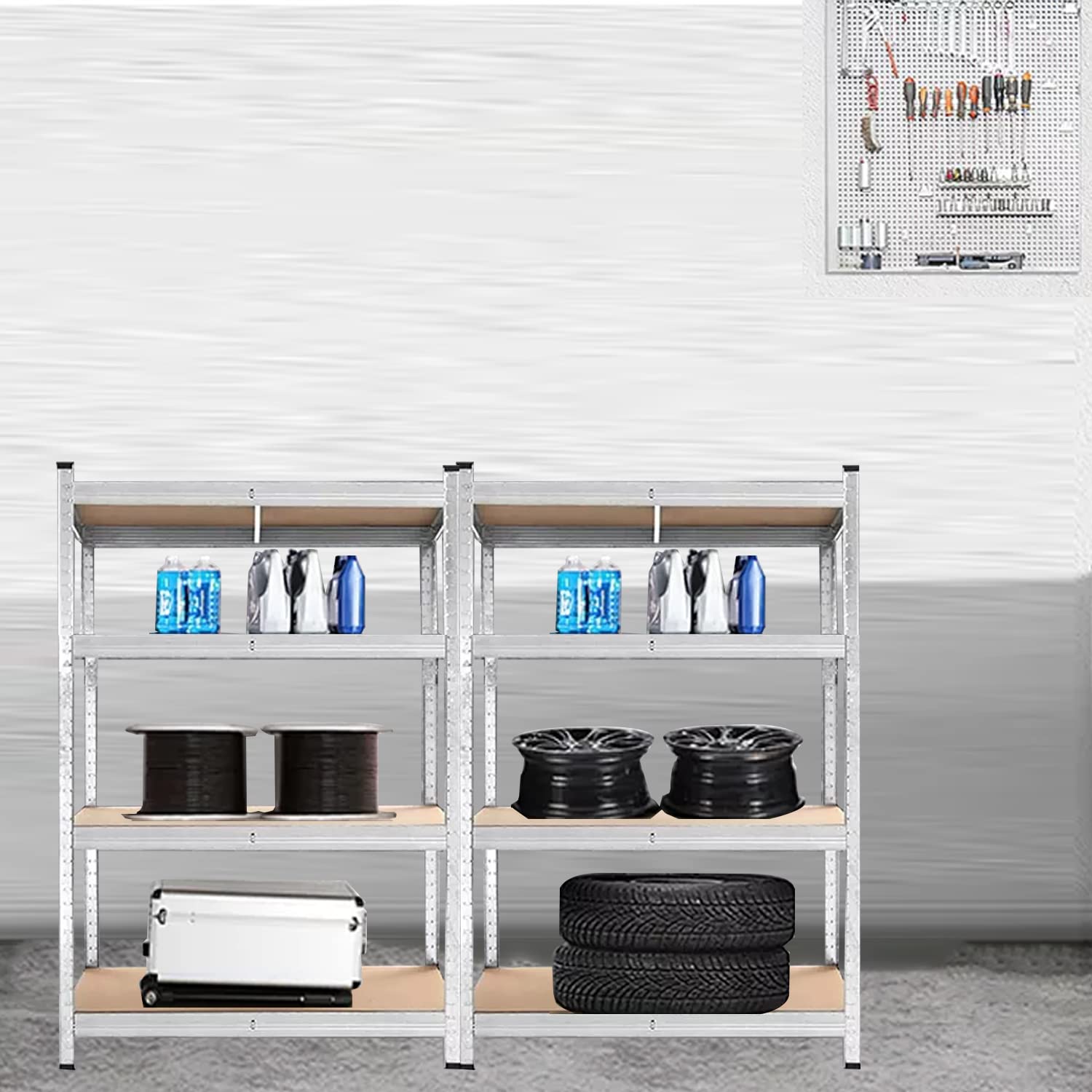 COZYBRITE 4-Tier Heavy Duty Garage Shelving Unit - 175kg Per Shelf, 700kg Total Capacity - Boltless Metal Storage Rack for Warehouse, Workshop & Office (90x45x180cm) - Perfect for Organizing Tools, Equipment & Supplies