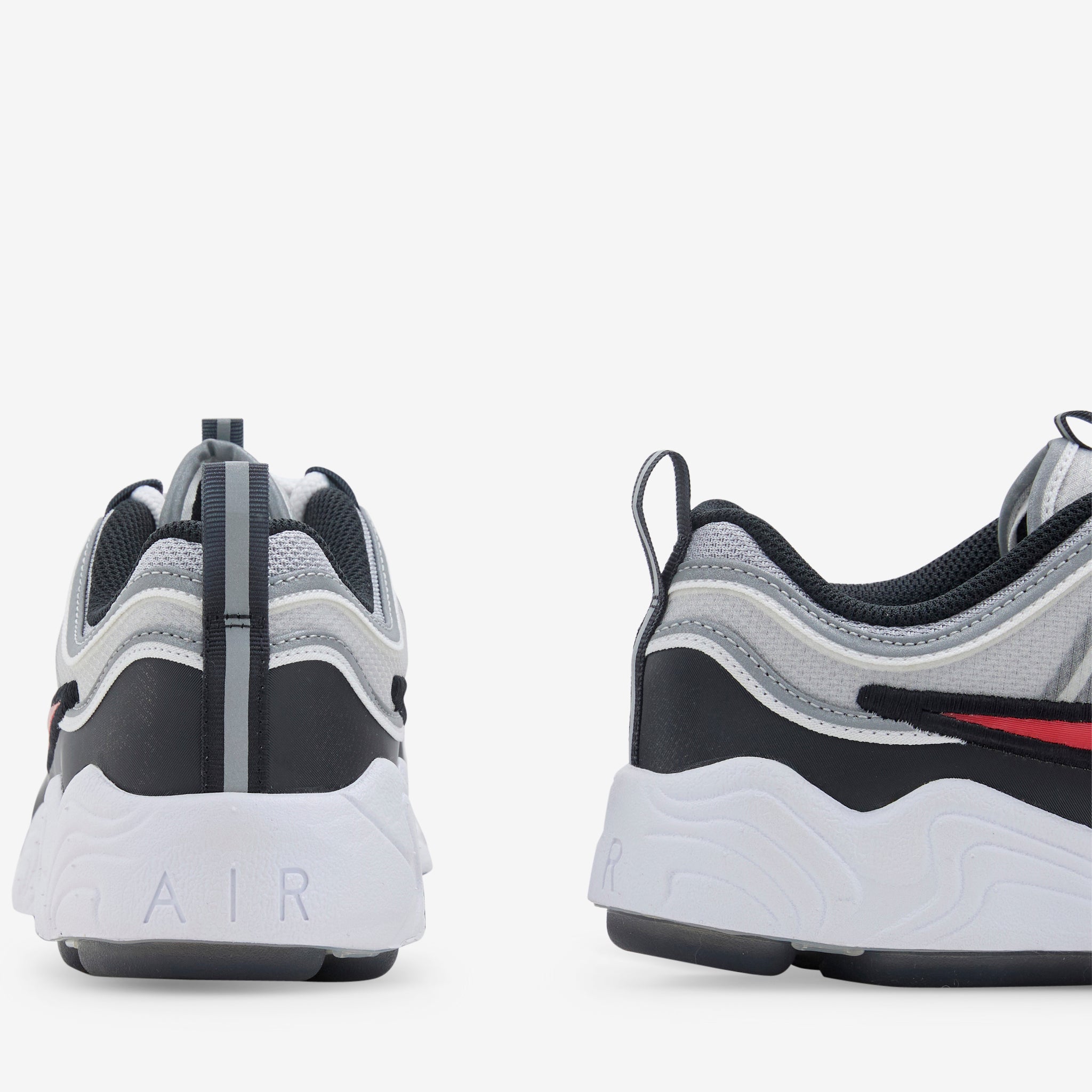 Nike Air Zoom Spiridon Running Shoes - Metallic Silver, Sport Red, Black & White | Lightweight Cushioned Sneakers for Men & Women | Perfect for Jogging, Gym & Casual Wear