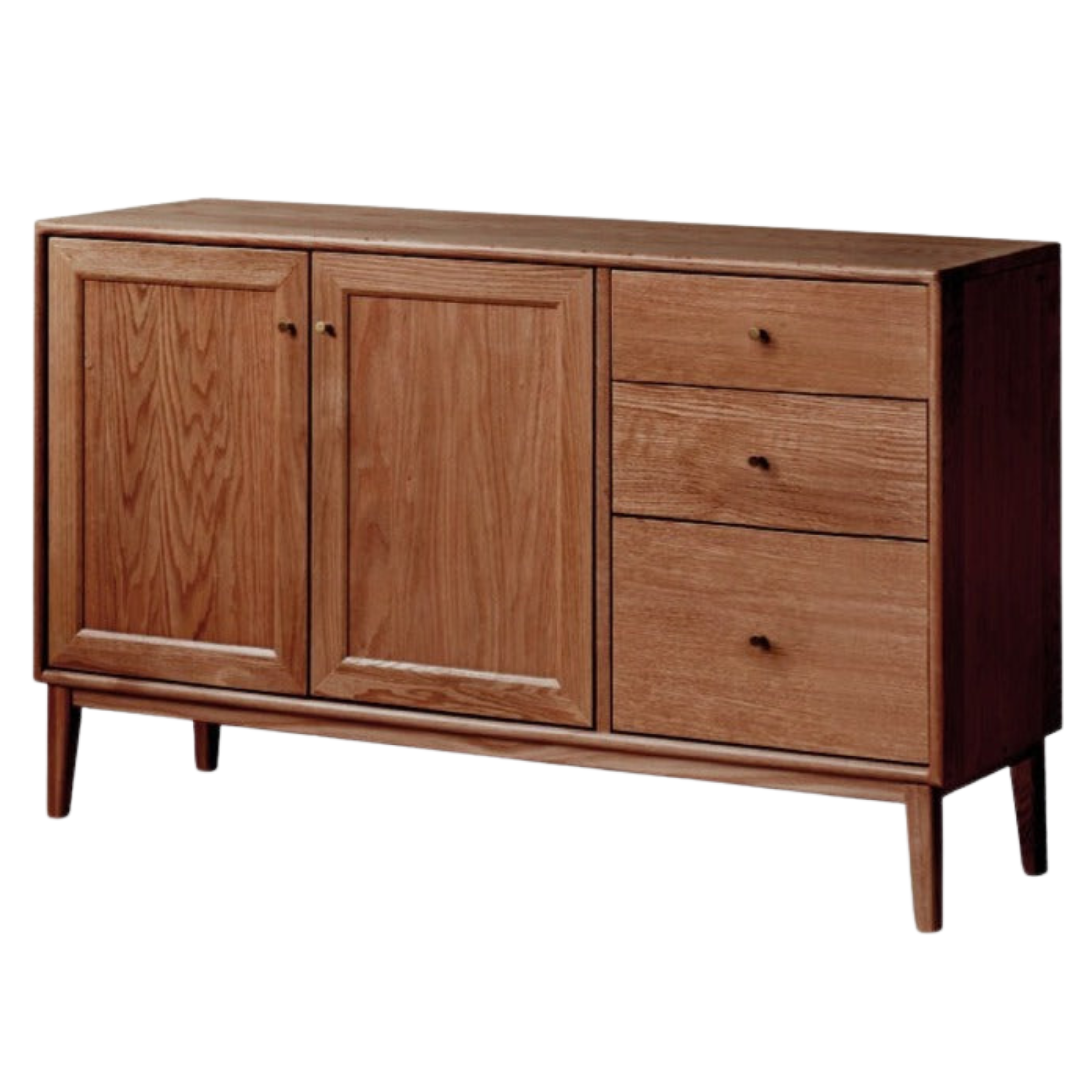 Solid Oak Wood Sideboard Buffet Cabinet - Rustic Dining Room Storage for Dishes, Linens & Entertaining Essentials