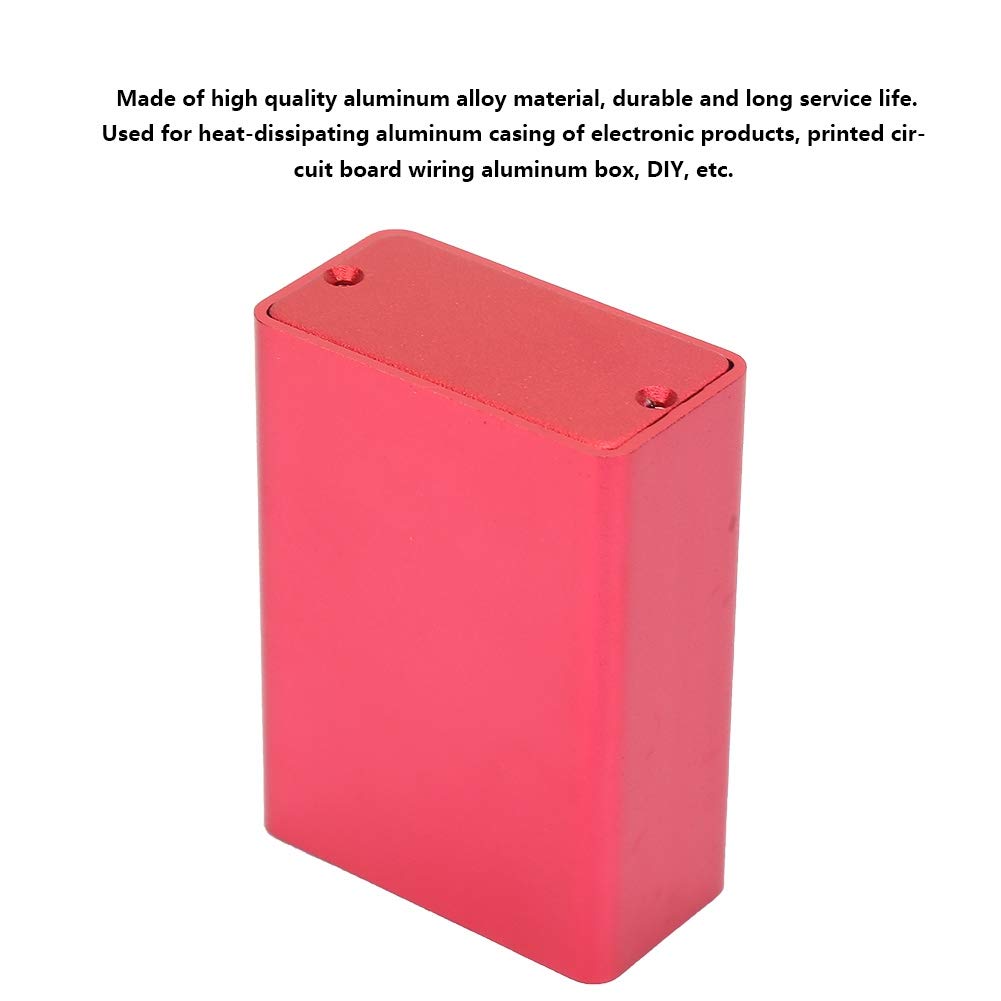 Aluminum Electronic Project Enclosure Case - DIY Circuit Board Cooling Box with Frosted Red Finish | Perfect for Instrument Protection & DIY Electronics Projects