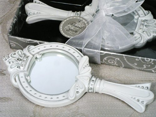 Queen for a Day Sparkling Tiara Hand Mirror Favor Set of 24 - Perfect for Birthday Parties, Bridal Showers & Princess Themed Events