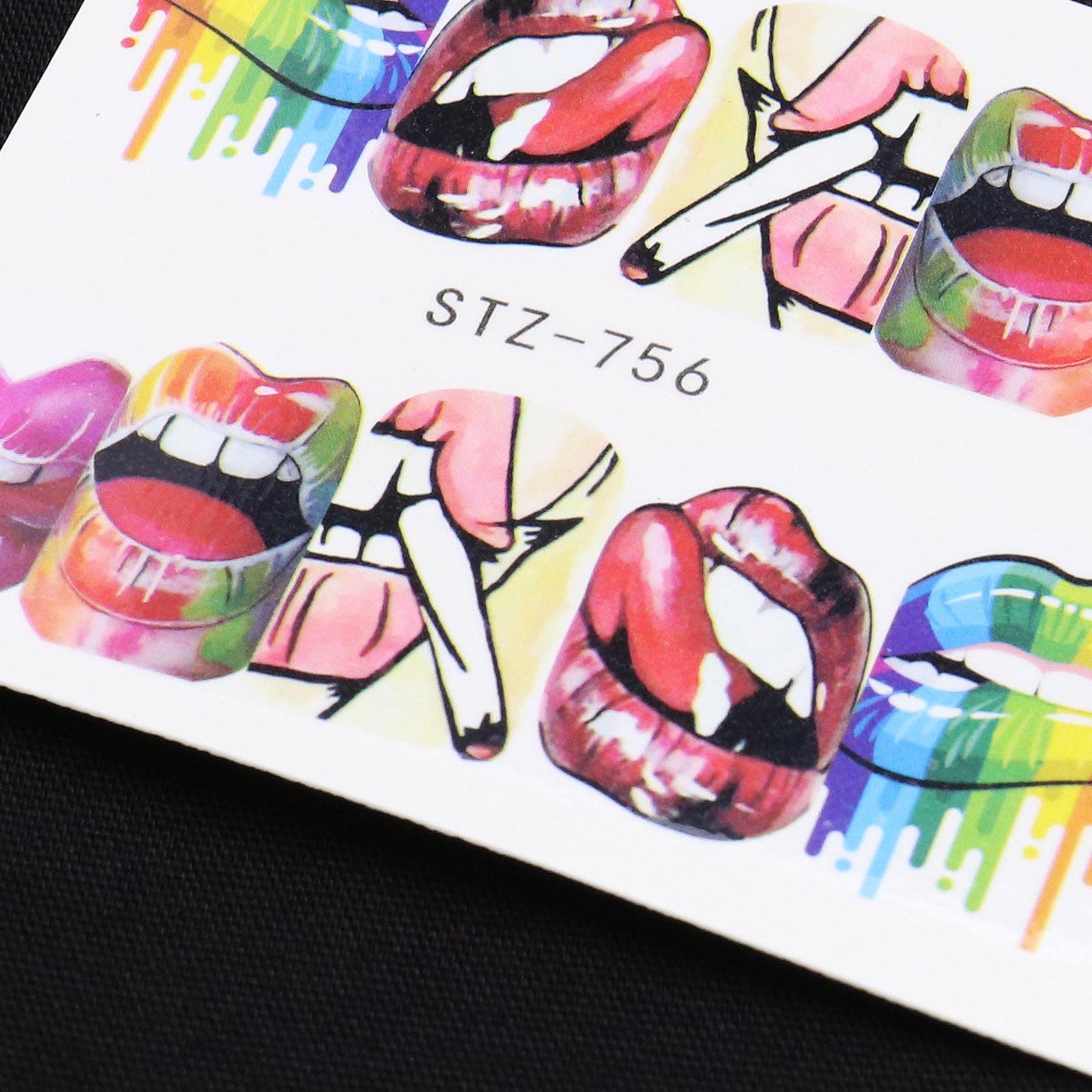 **OTOTEC 18 Sheets Nail Stickers - Water Transfer Nail Art Decals for Women & Girls, Trendy Manicure Designs for Fingers & Toes, Red Kiss Lips & Sexy Nail Tattoo Decorations - Perfect for Parties, Weddings, and Everyday Glam**