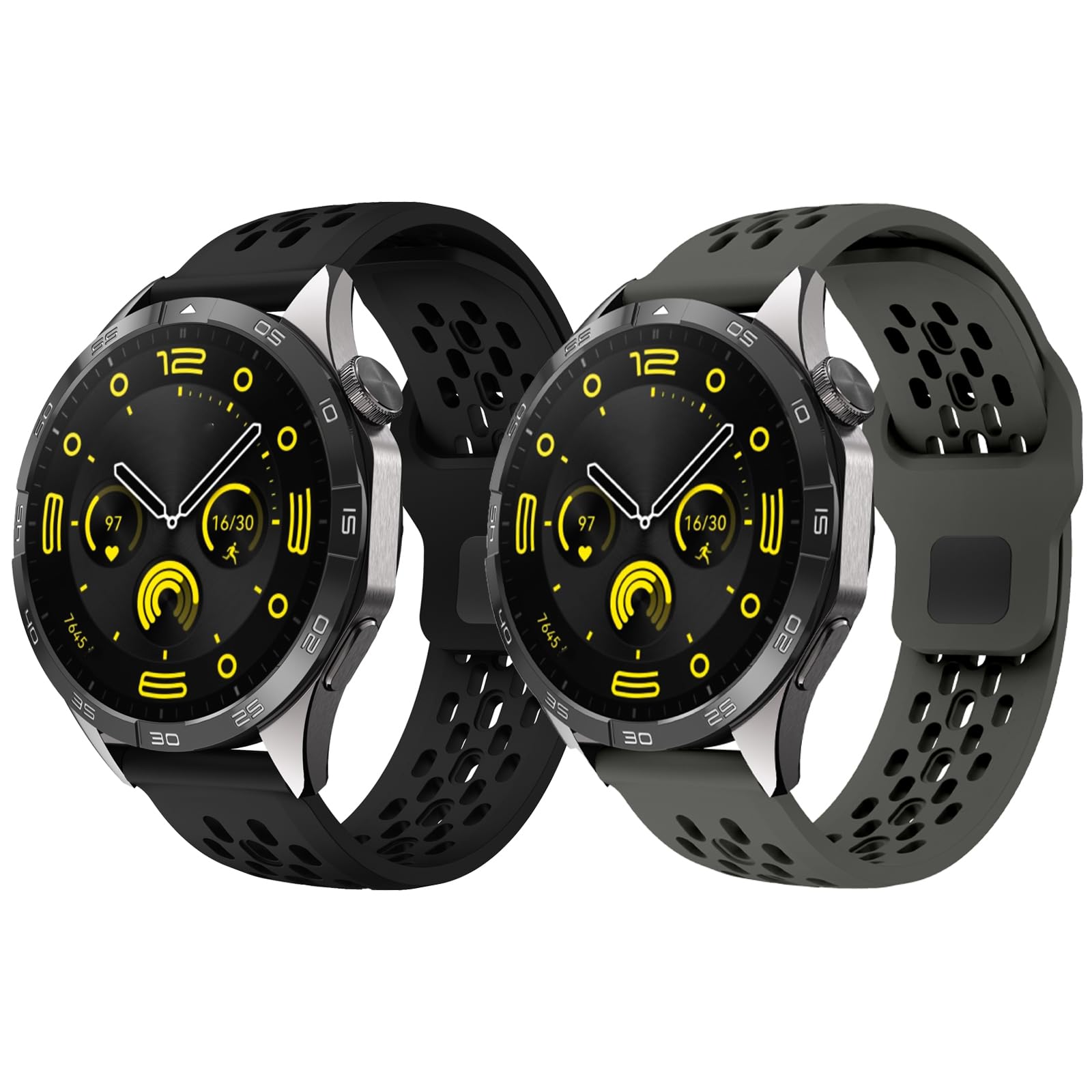 Soft Silicone Watch Bands 22mm 20mm 19mm 18mm - Breathable Sweatproof Sport Watch Straps with Quick Release for Women & Men - Perfect for Running, Gym, Swimming & Outdoor Activities