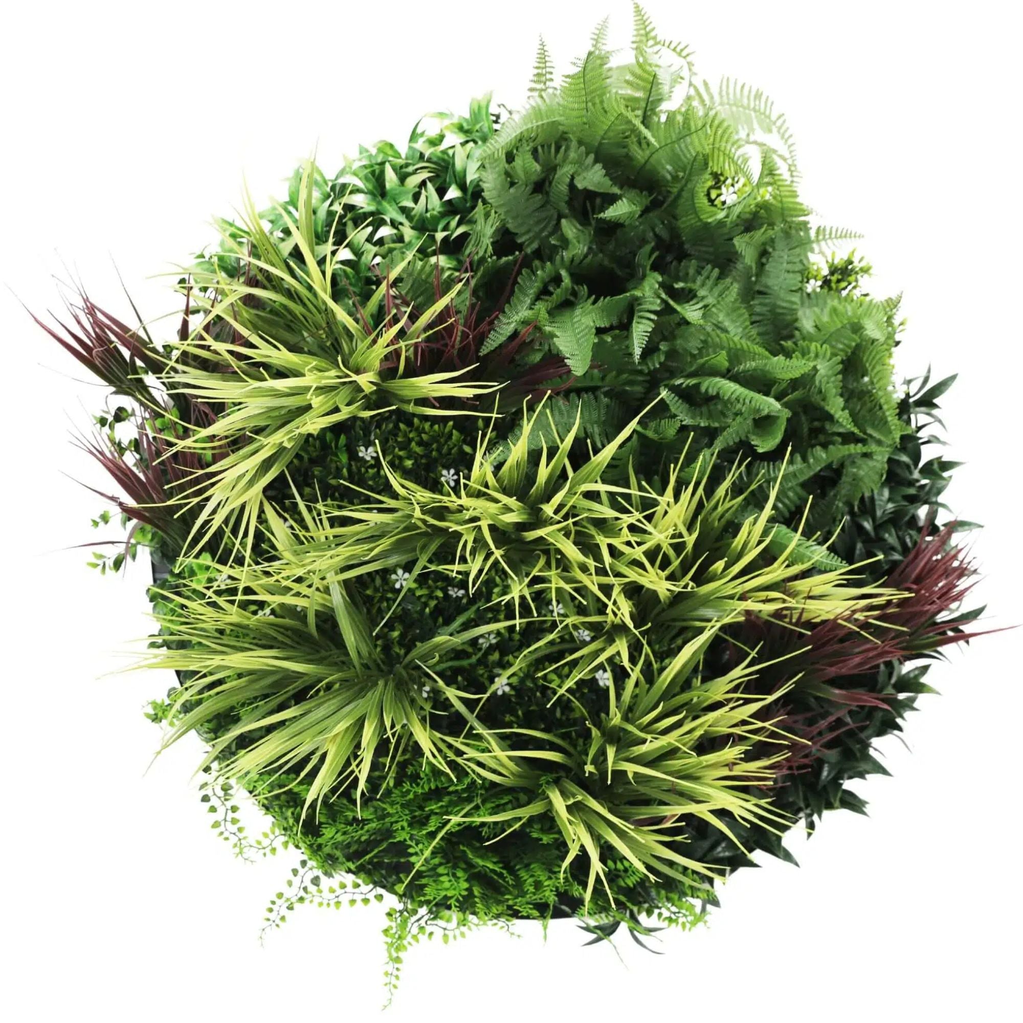 Artificial Green Wall Panel 80cm - UV Resistant Slimline Grassy Fern Decor for Indoor/Outdoor Use - Perfect for Home, Office, Balcony & Garden Decoration