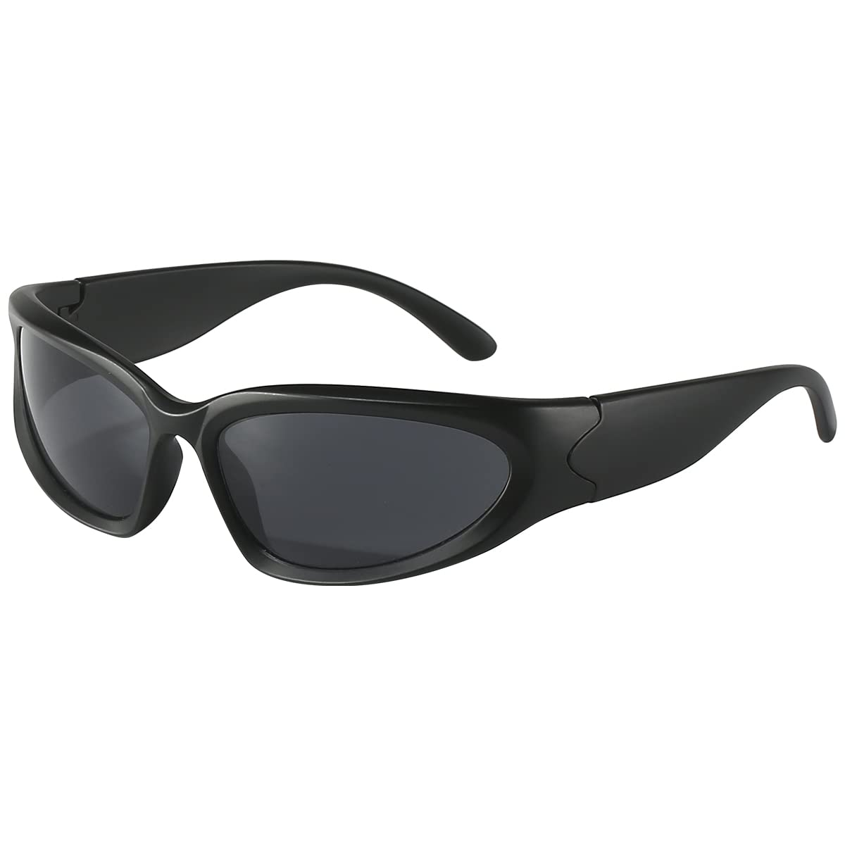 Trendy Y2K Futuristic Wrap Around Sunglasses for Women & Men - Oval Fashion Shades for Outdoor Sports, Driving & Beach Vacations