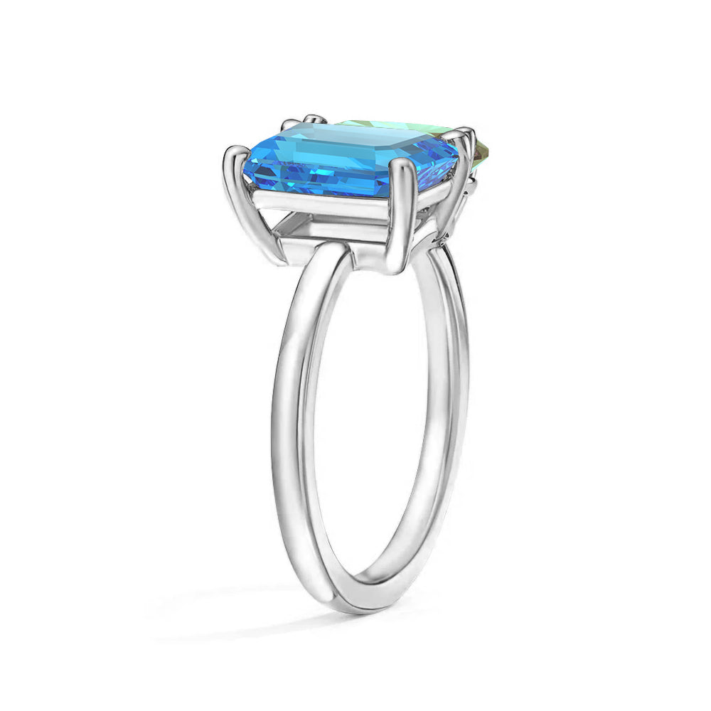 Personalized Toi et Moi Blue Topaz Birthstone Ring for Women - Custom Anniversary Jewelry Gift for Her - Perfect for Valentine's Day, Engagement & Romantic Occasions