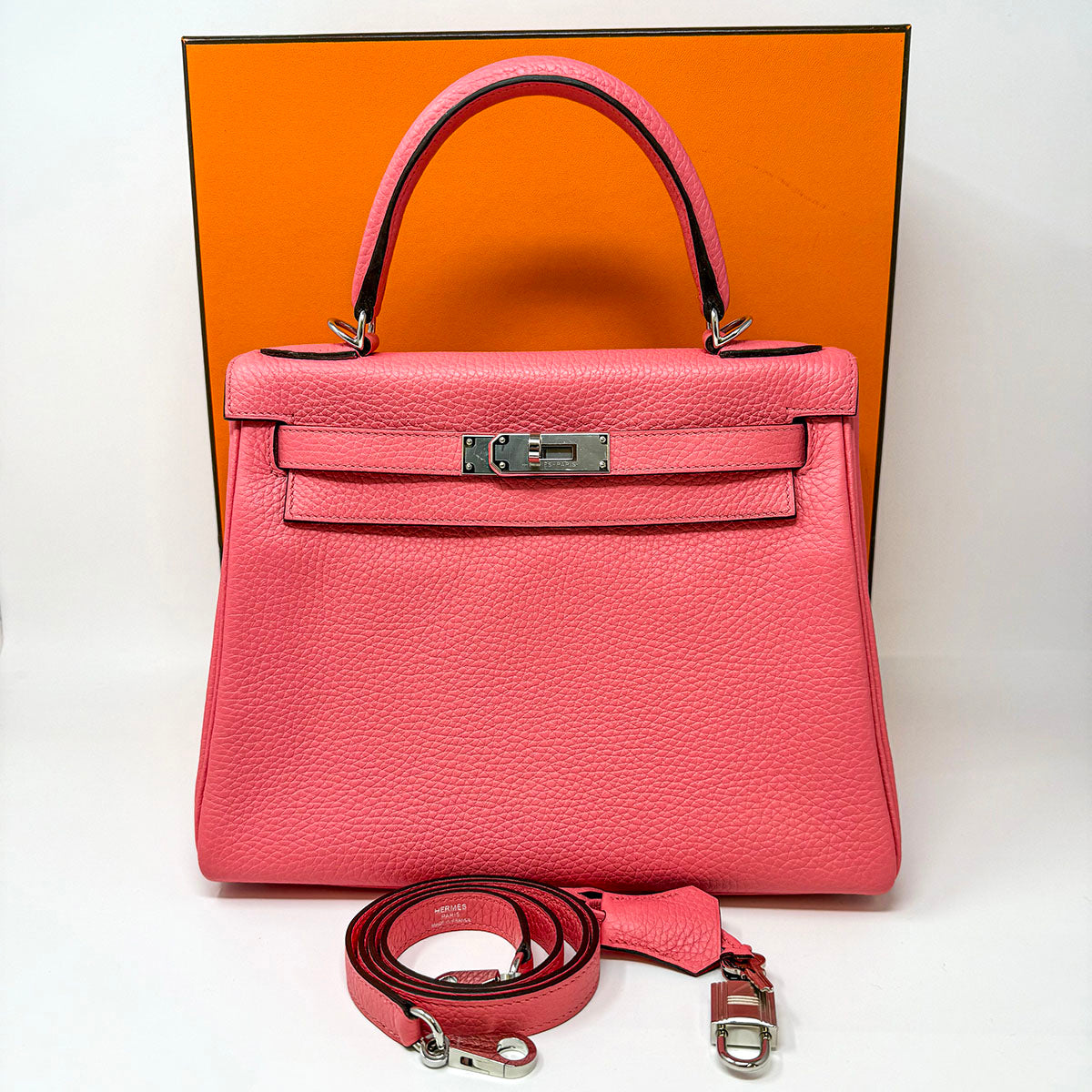 Authentic Hermes Clemence Kelly Retourne 28 Leather Handbag - Luxury Shoulder Bag for Women | Perfect for Work, Travel & Special Occasions
