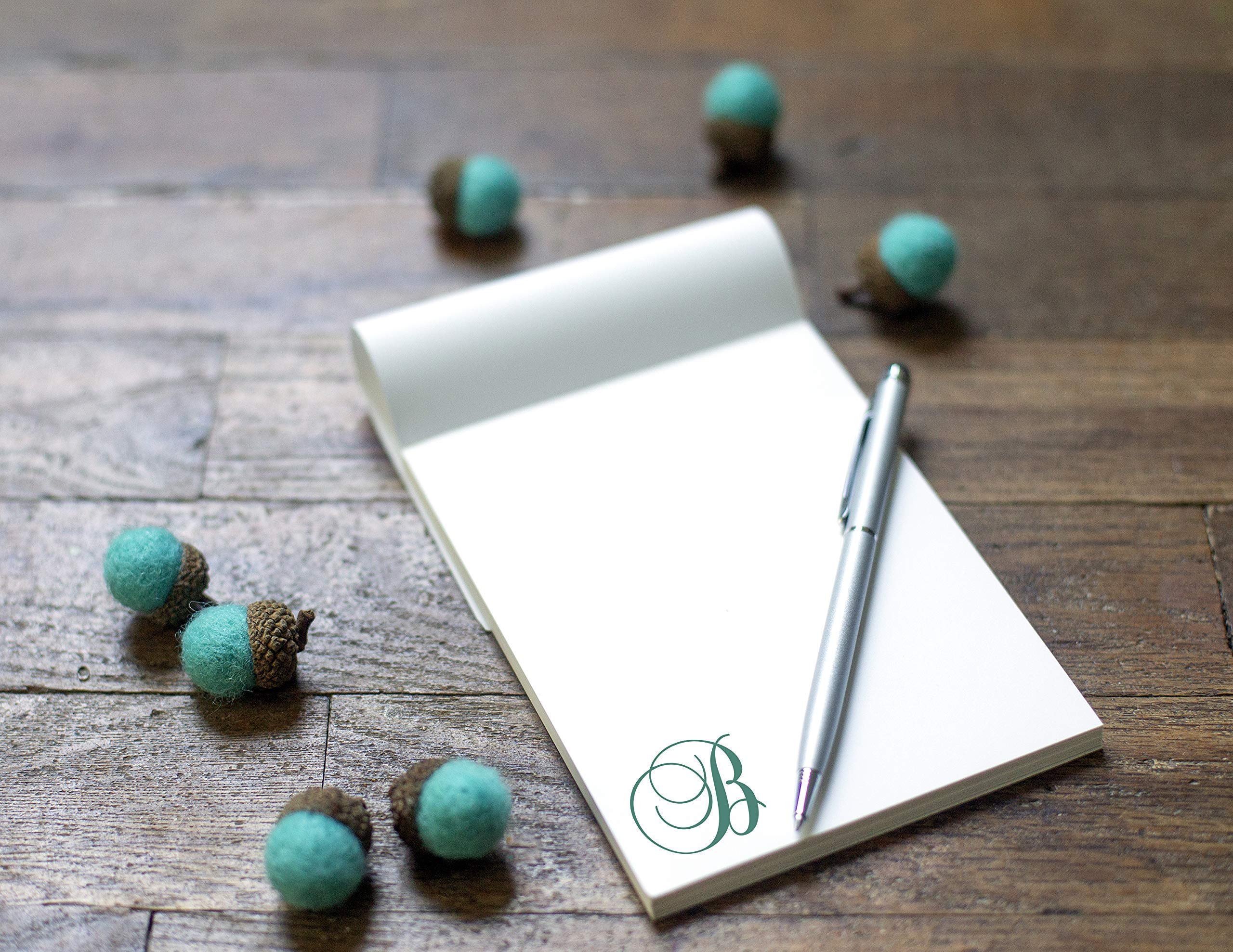 Custom Monogram Notepad with Scroll Design - Personalized Initials for Office, School & Home Use - Perfect for Notes, Lists & Gifts