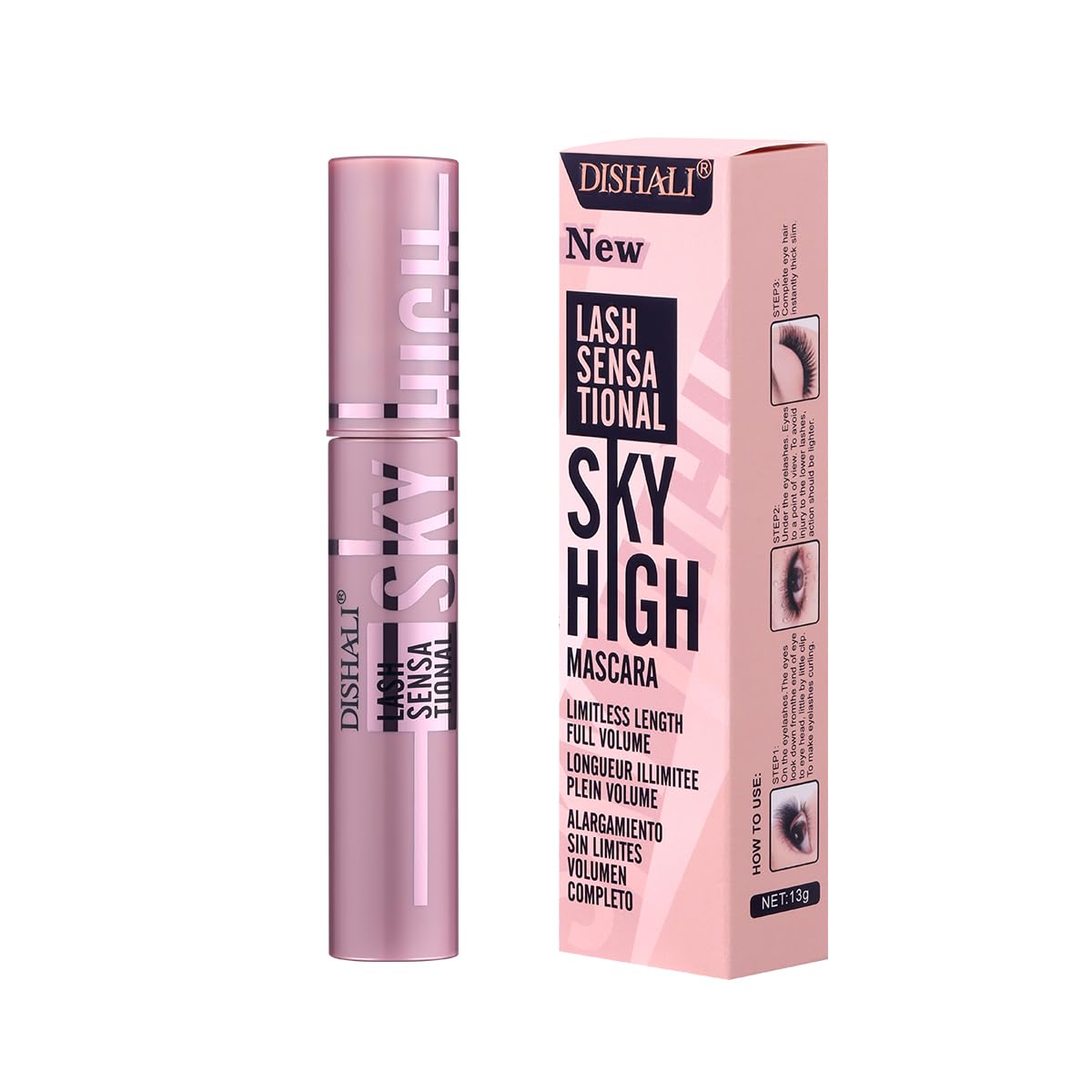 Dishali Lash Sensational Sky High Mascara - Lengthening & Volumizing Waterproof Mascara for Dramatic Lashes | Perfect for Everyday Wear, Date Night & Special Occasions