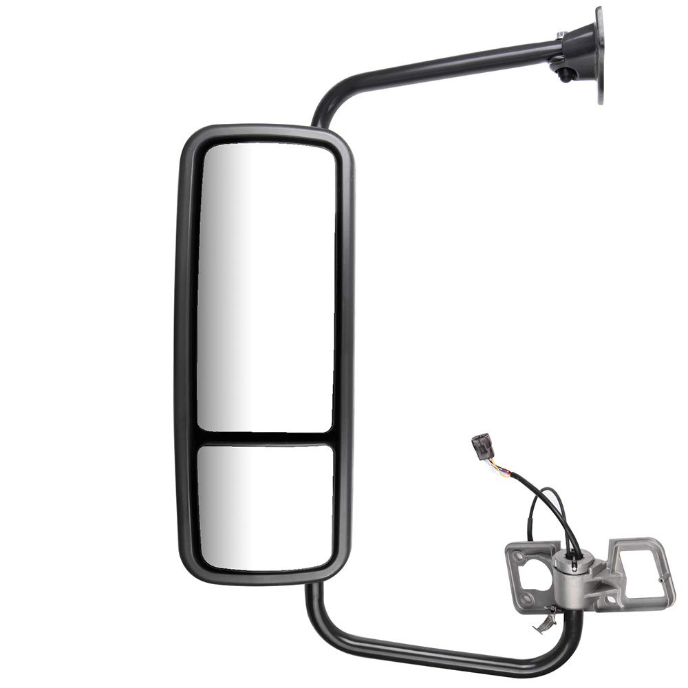 SCITOO Chrome Power Heated Tow Mirror for Freightliner Century Columbia (2005-2017) - LH Truck Side View Mirror with Door Mount - Perfect for Long Haul Trucking & Blind Spot Visibility