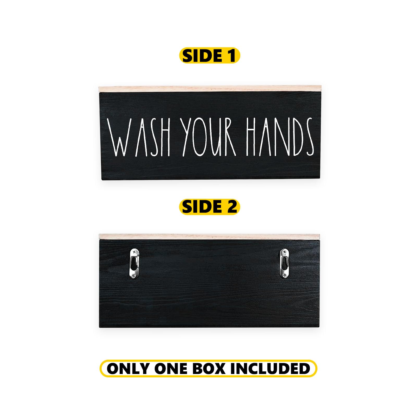 Farmhouse Paper Towel Dispenser with Lid - Wall Mount or Countertop Holder for Multifold, C Fold, Z Fold & Trifold Hand Towels - Ideal for Kitchen, Bathroom & Commercial Use (Black)