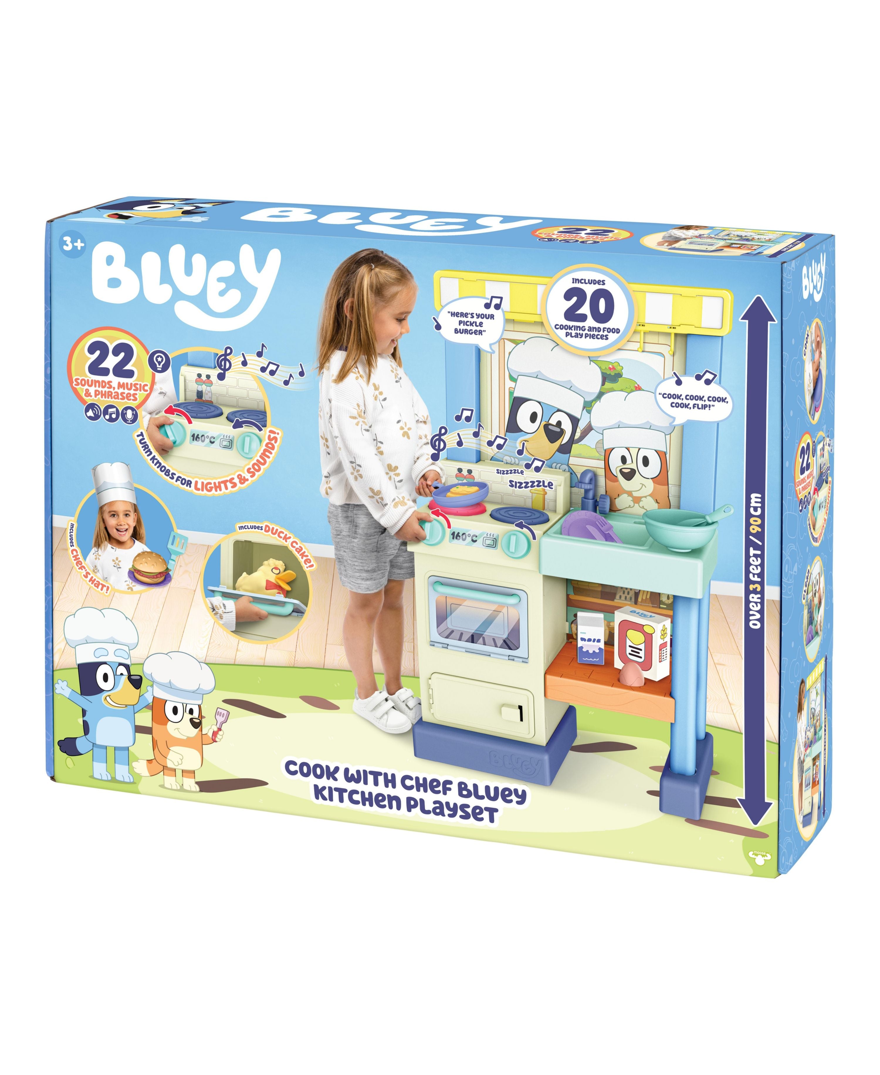 Bluey Deluxe Cook and Clean Kitchen Playset S11 - Interactive Pretend Play Toy for Kids Ages 3+ | Perfect for Imaginative Play, Birthday Gifts & Preschool Learning Activities