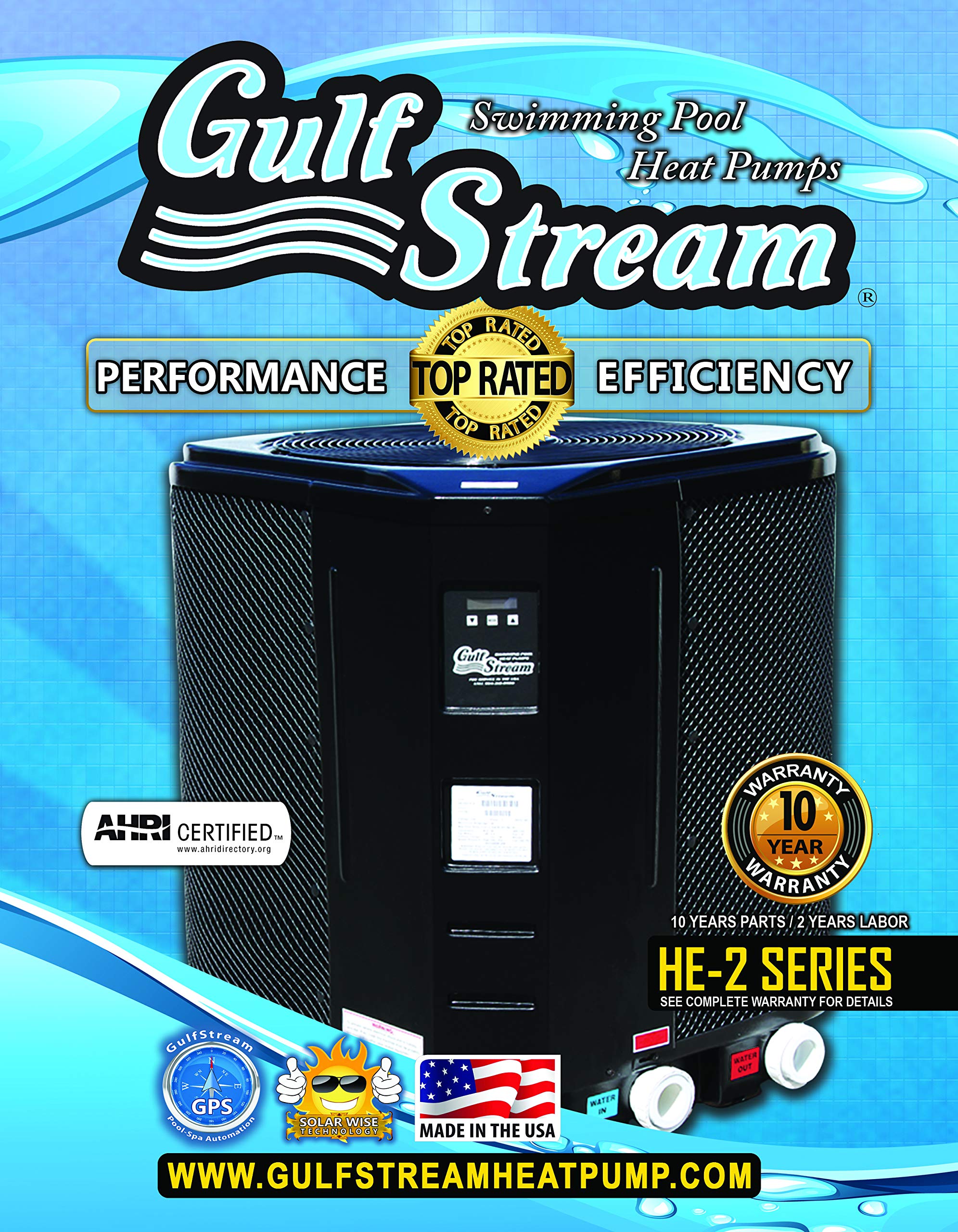 High-Efficiency 136,000 BTU Pool & Spa Heat Pump - Electric Heating & Cooling System HE150-T-A for Year-Round Swimming Comfort