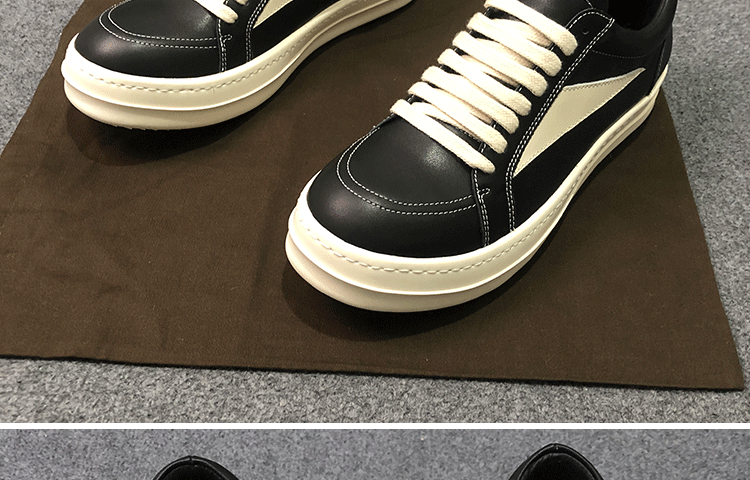 Rick Owens RO 22SS Correct Edition Dark Suede Leather Low Top Sneakers - Men's Luxury Streetwear Shoes for Casual Wear & Fashion Outfits