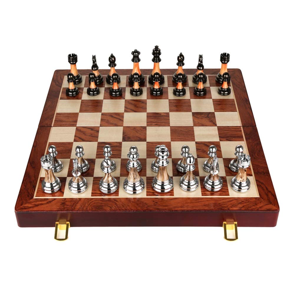 Premium Wooden Chess Set with Folding Board - Classic International Chess Game for Beginners & Enthusiasts | Perfect Gift for Chess Lovers, Home Decor & Family Game Night