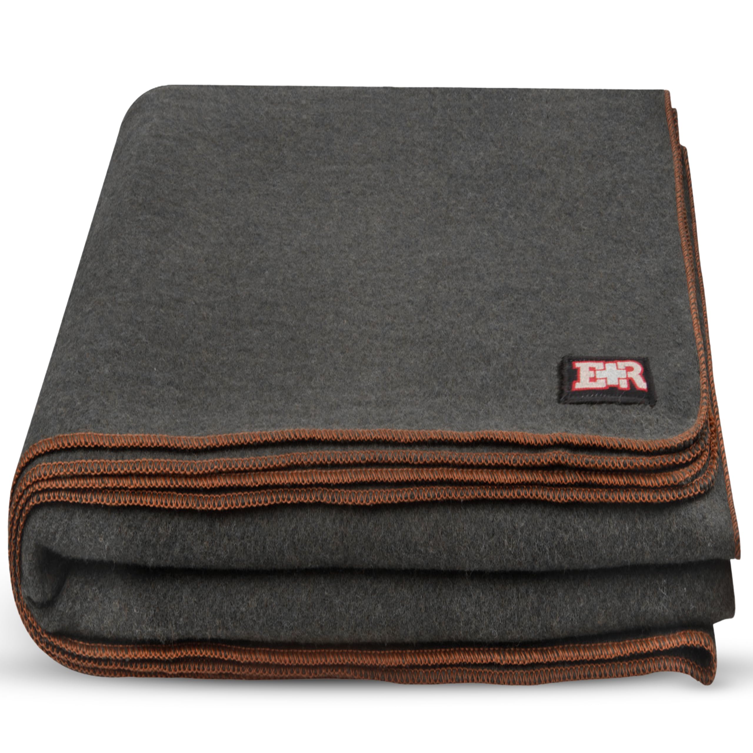 Premium Military Wool Blanket - 80% Wool for Extreme Warmth, Machine Washable - Ideal for Camping, Hiking, Emergency Survival, Outdoor Adventures, Picnics & Travel - 96
