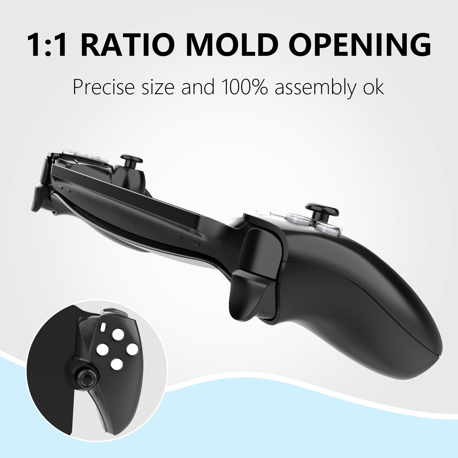 PS5 Portal Faceplate Cover - DIY Replacement Shell for PlayStation Portal Remote Player - Black - Gaming Accessory