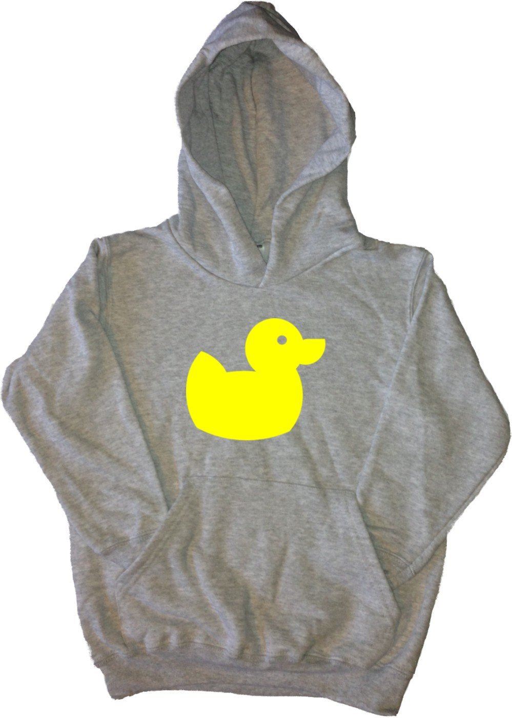 Soft Grey Rubber Ducky Kids Hoodie - Cute Duck Print Pullover for Boys & Girls | Perfect for Playdates, School & Outdoor Activities