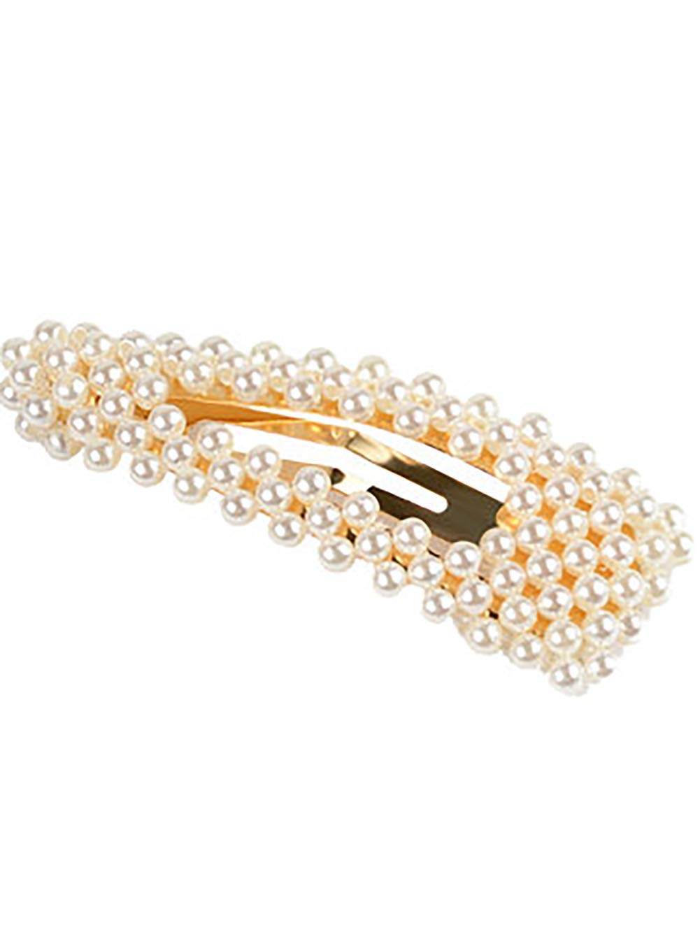 Fodattm 2PCS Sweet Imitation Pearl Hair Clips - Elegant Drop-shaped Gold Alloy Hairpins for Women | Perfect for Weddings, Parties & Everyday Hair Accessories
