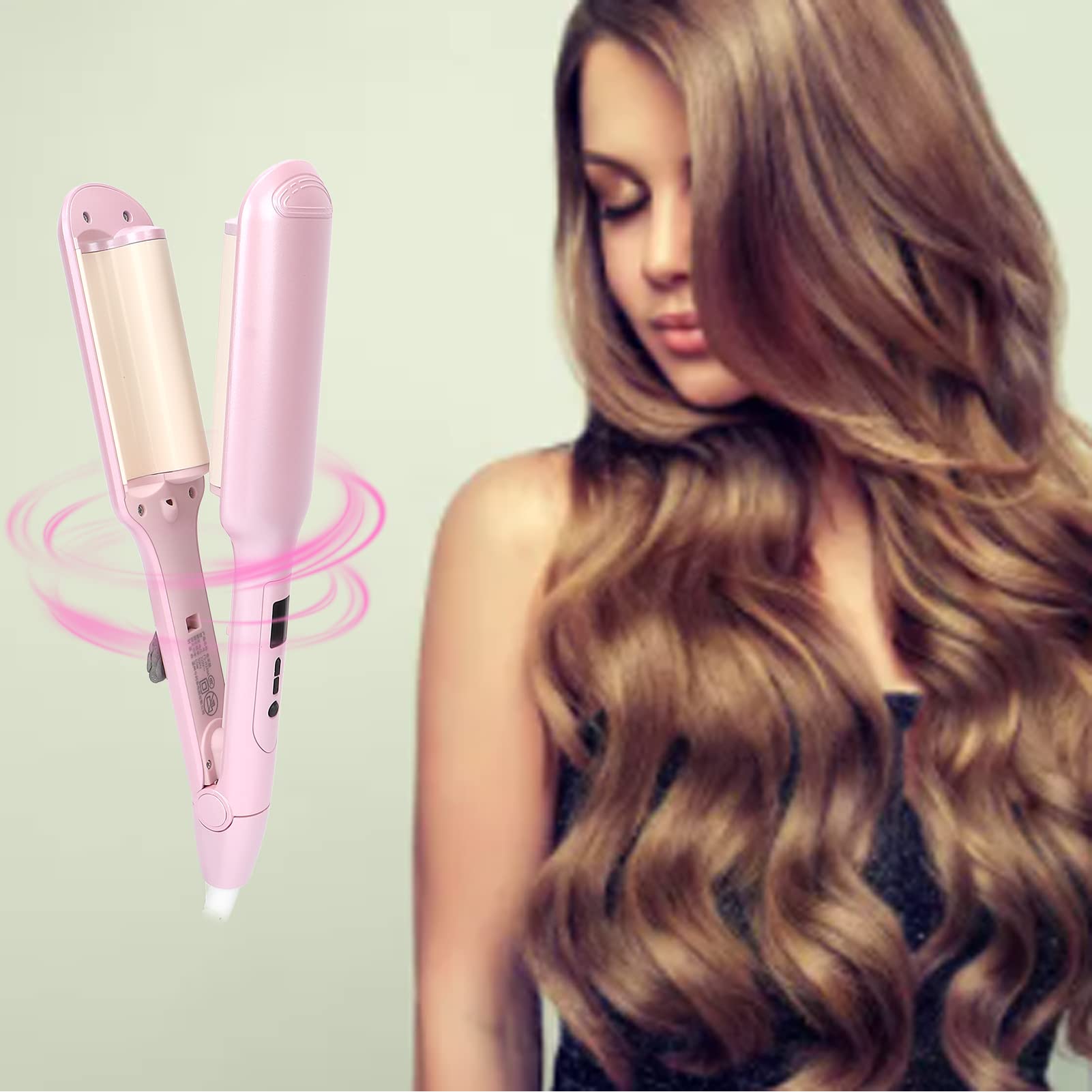 Professional 2-in-1 Hair Straightener & Curling Iron with Intelligent Constant Temperature, 30s Fast Heating PTC Technology, 360° Rotating Double Tube for Perfect Curls - Ideal for Home Styling, Salon Use & Travel (#3)