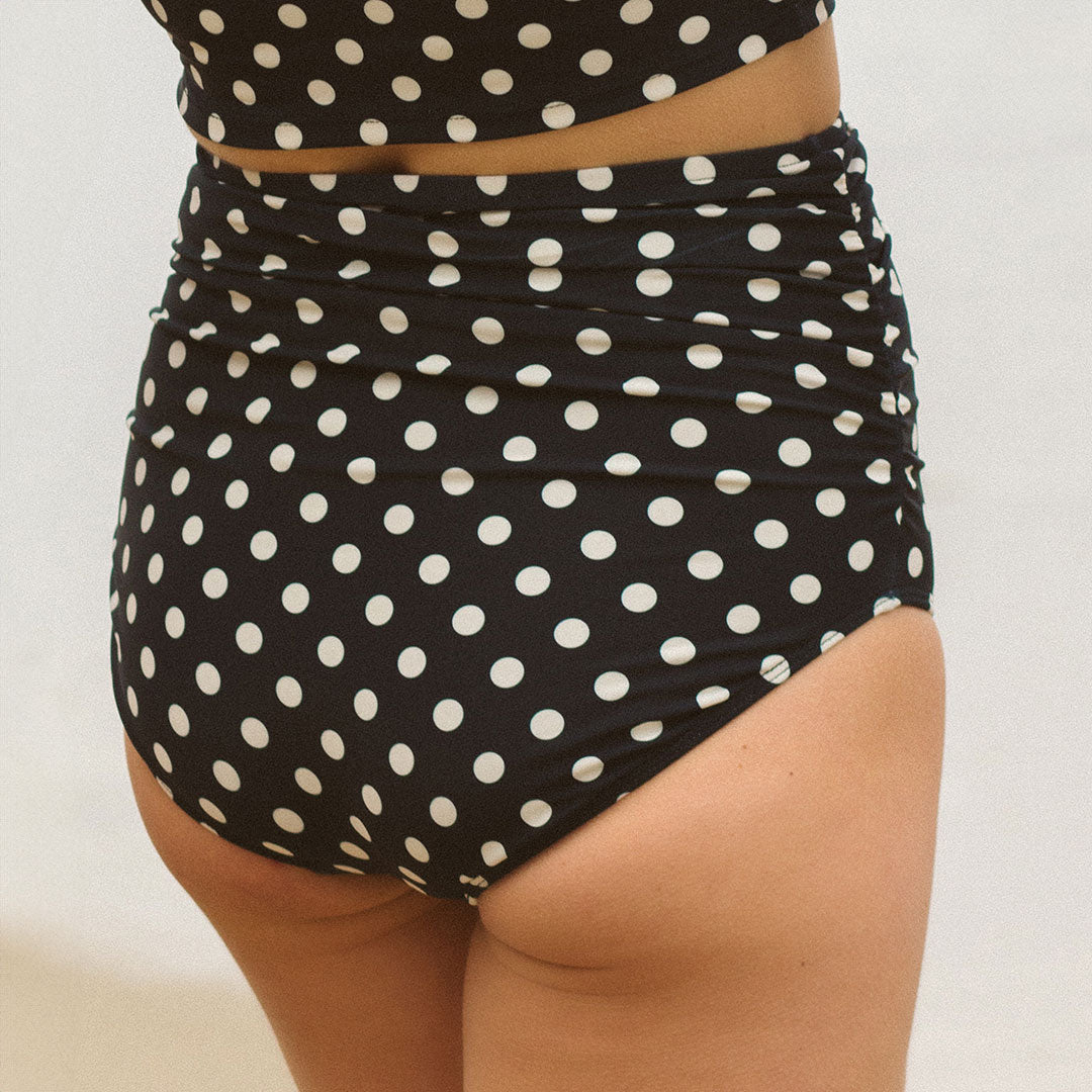 Black Polka Dot Ruched High Waisted Pants for Women - Stretchy Tummy Control Leggings for Workout, Yoga & Casual Wear