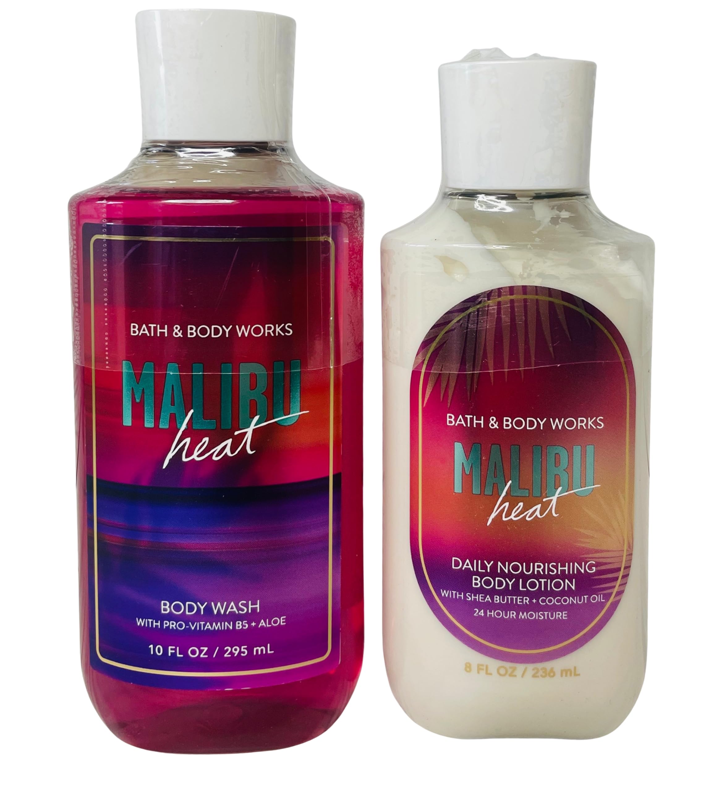Bath & Body Works Malibu Heat Body Lotion & Shower Gel Set - Tropical Coconut Scented Moisturizing Lotion & Refreshing Body Wash Duo for Smooth Skin | Perfect for Summer, Vacations & Beach Days