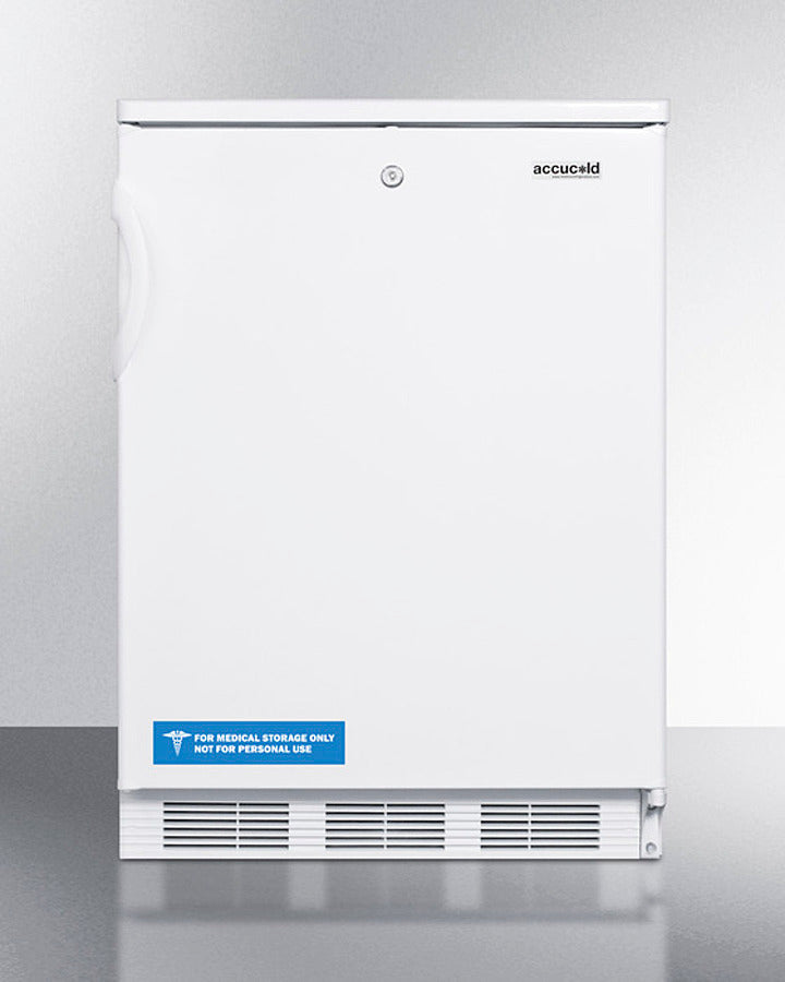 Accucold 24-Inch Wide Built-In All Refrigerator - Automatic Defrost, White Exterior (FF6LWBI) - Perfect for Home Kitchen, Basement, Office, or Commercial Use