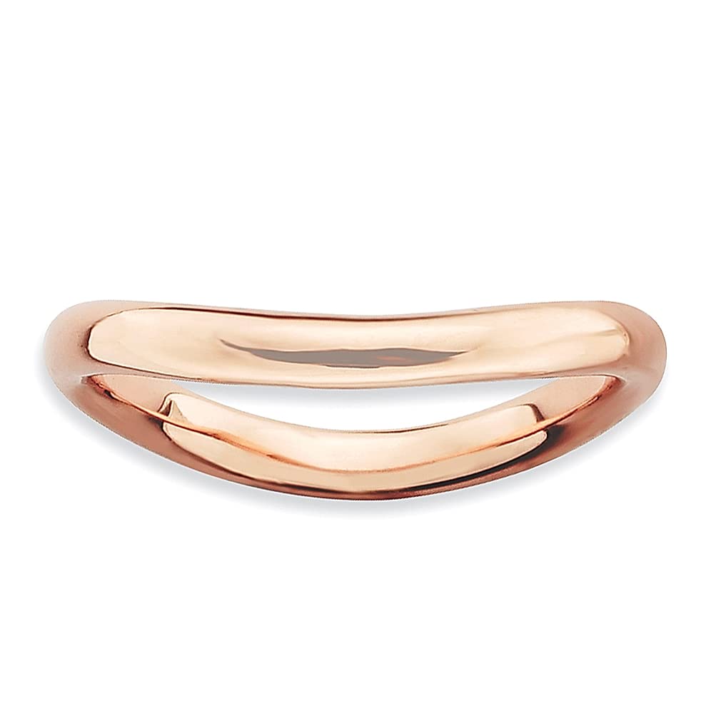 925 Silver Pink Wave Ring Stackable for Women - Elegant Jewelry Gift for Her