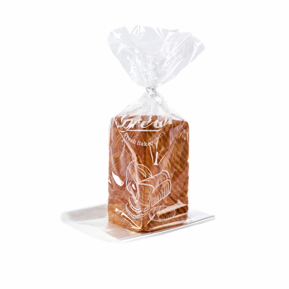 50 Pack Clear Plastic Bread Bags with Ties - 8” x 4” x 18” Loaf Bags for Homemade Bread, Sourdough, Bakery Food Storage & Freshness - Perfect for Home Bakers, Artisan Breads & Food Preservation