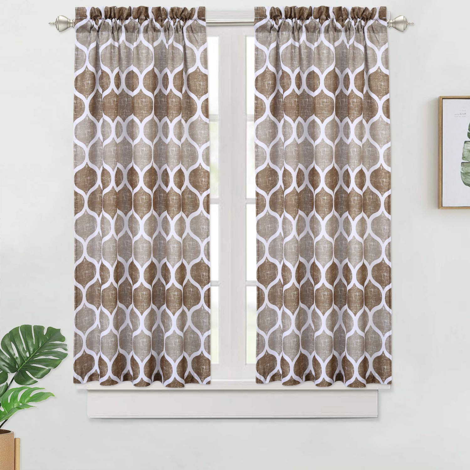 Haperlare Lattice Pattern Tier Curtains Set of 2 - 28