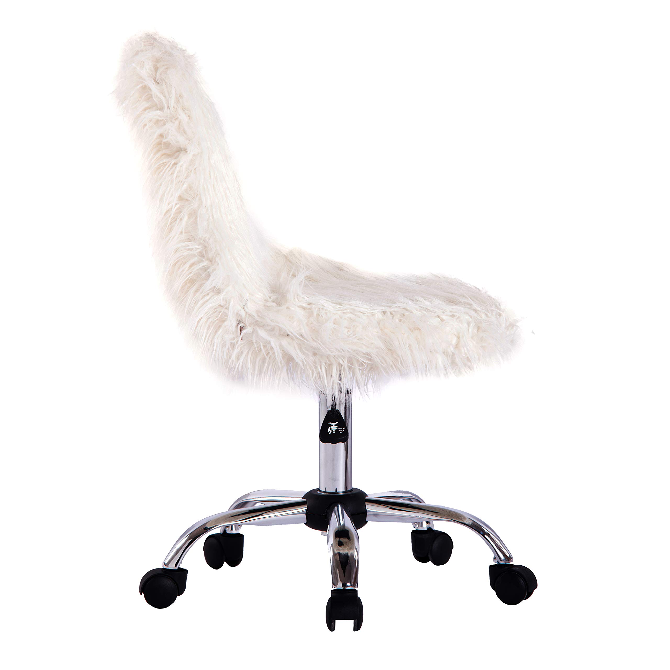Luxury Faux Fur Office Chair - 360° Swivel & Adjustable Height for Home & Workspace