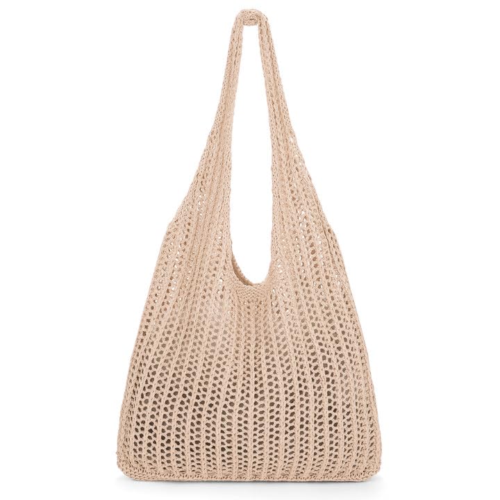 Khaki Mesh Beach Bag