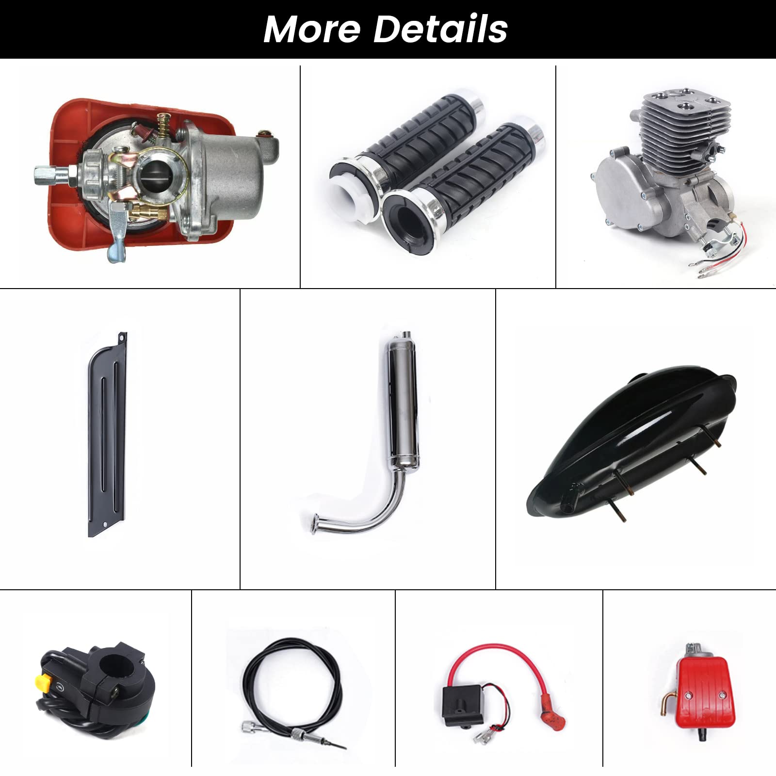 Upgraded 100cc 2-Stroke Bicycle Engine Kit - Gas Powered Bike Motor Conversion Kit with Air Cooling System | High Fuel Efficiency Complete Set for DIY Motorized Bicycles | Perfect for Commuting, Off-Road Adventures & Urban Transportation