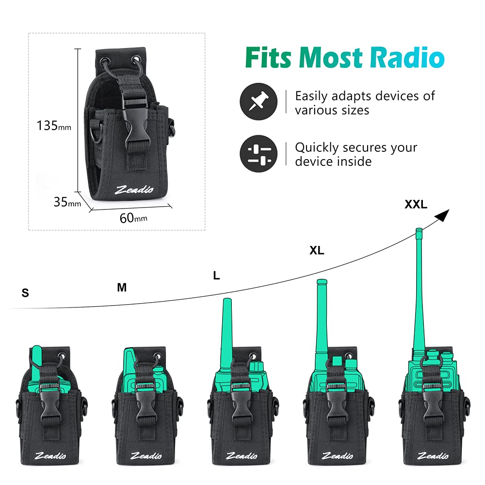 Zeadio Multi-Function Pouch Case Holder for GPS, Phone & Two-Way Radio - Durable Protective Cover (ZNC-A, 5-Pack) - Perfect for Outdoor Adventures, Hiking, Camping & Emergency Preparedness