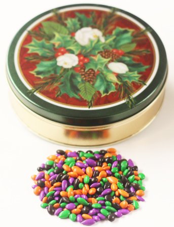 Scott's Cakes Halloween Mix Chocolate Covered Sunflower Seeds - Crunchy Snack in Festive Mini Christmas Bouquet Tin - Perfect for Halloween Parties, Holiday Gifts & Office Treats