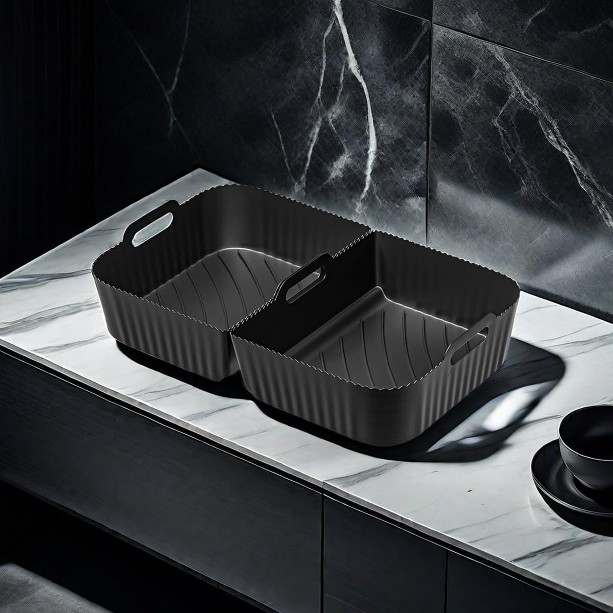 Pietuley Large Silicone Air Fryer Liners for Ninja FlexDrawer AF500UK - Non-Stick, Reusable Accessories for Ninja Foodi Dual Air Fryer 10.4L - Perfect for Roasting, Baking & Frying with Easy Cleanup