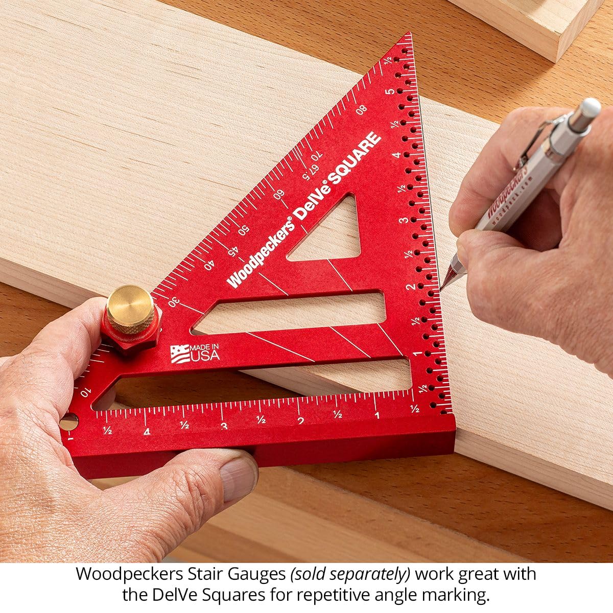Woodpeckers Delve Square - 10-in-1 Precision Woodworking Layout Tool Set (3.5 & 6 Inch) - Durable Aluminum Carpenter Square for Accurate Measuring & Marking - Perfect for DIY Projects, Furniture Making & Carpentry Work