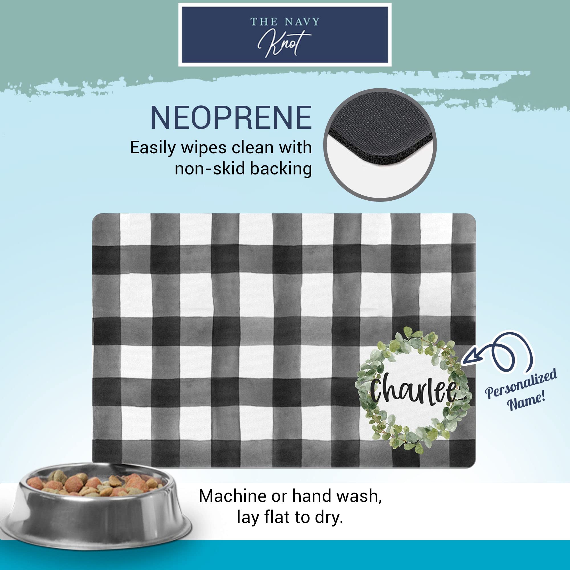 **Personalized Pet Feeding Mat - Waterproof Non-Slip Dog & Cat Food Mat with Raised Edges - Perfect for Food, Water & Dish Bowls - Ideal Gift for Pet Owners (10x16 Inches, Wood Design) - Great for Kitchen, Dining Area & Outdoor Use**