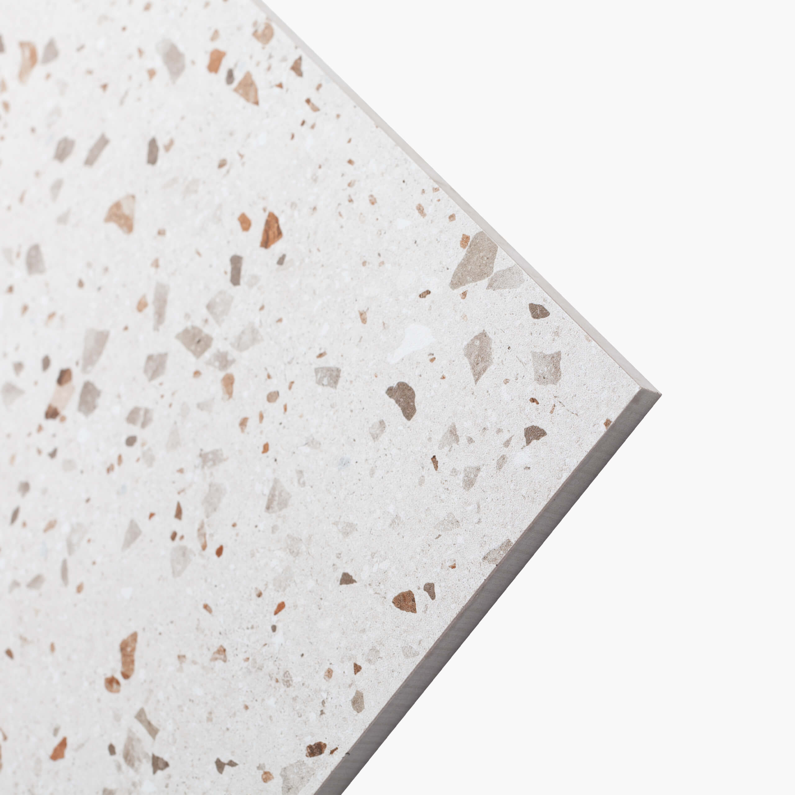Premium 600x300mm Satin White Color Terrazzo Tiles - Elegant Flooring & Wall Covering for Bathrooms, Kitchens, and Commercial Spaces