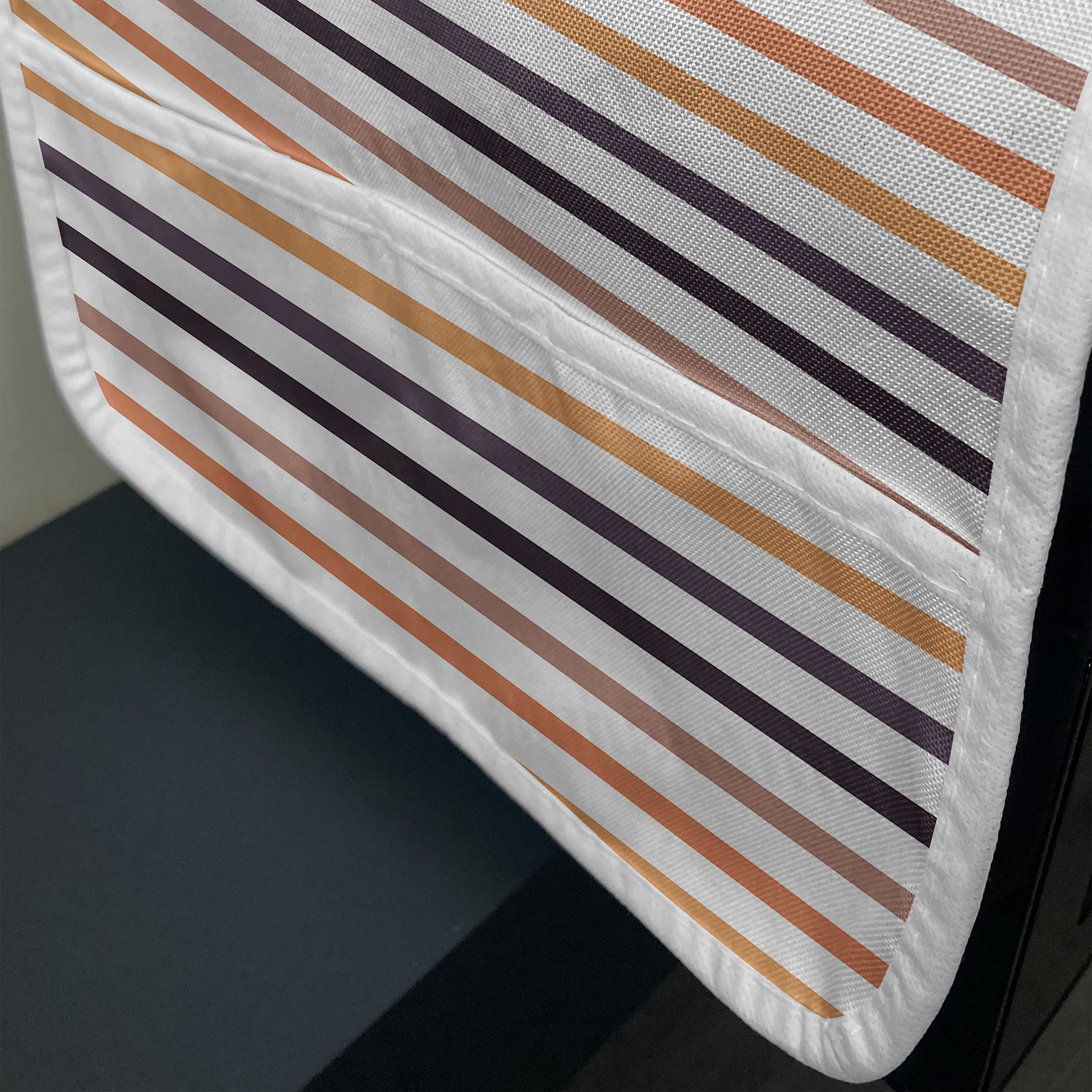 Ambesonne Abstract Microwave Oven Cover - Colorful Vertical Stripes Waterproof Kitchen Organizer with Pockets, 36
