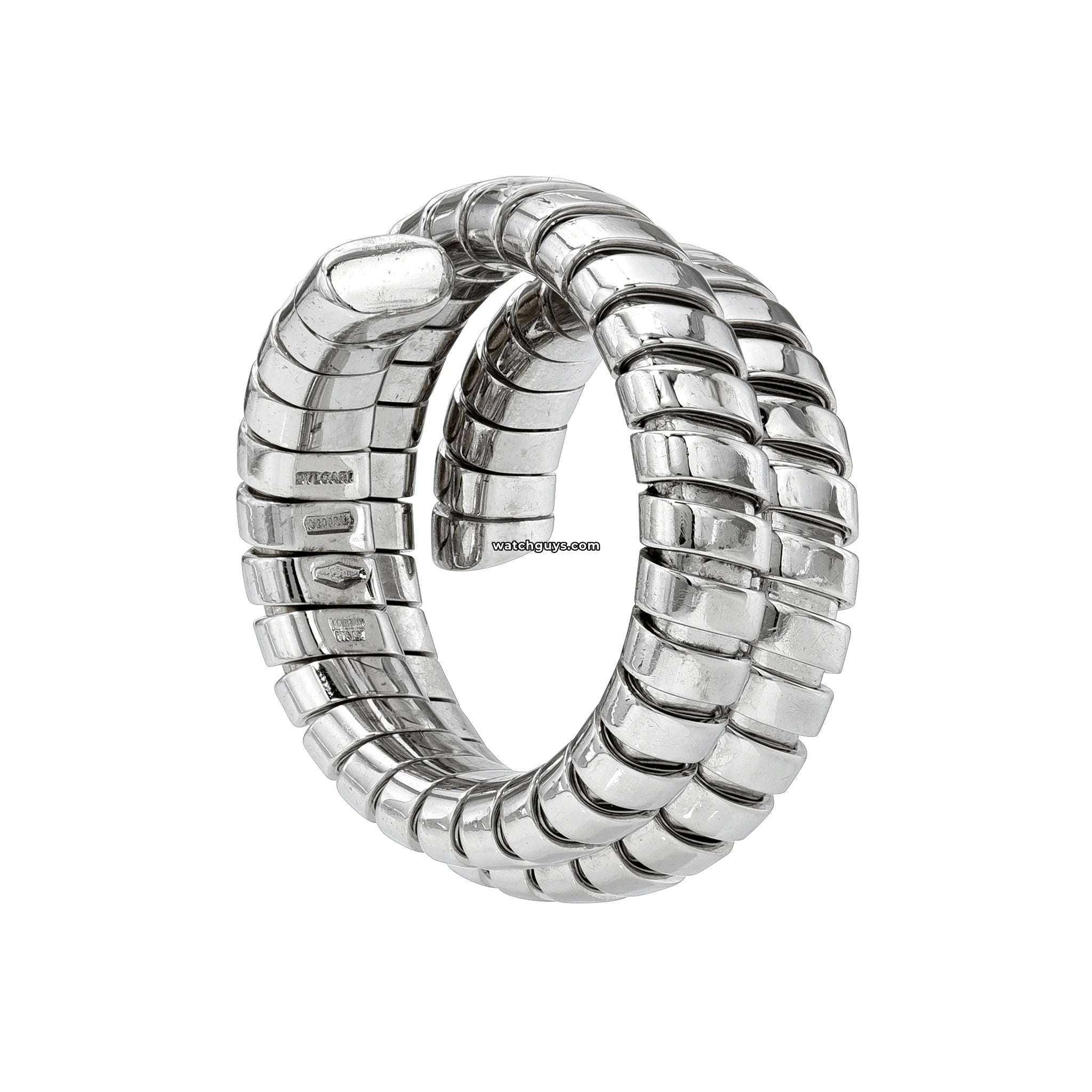Bvlgari Spiga Ring 18K White Gold Size 8 - Luxury Italian Jewelry for Women, Perfect for Weddings, Anniversaries & Special Occasions
