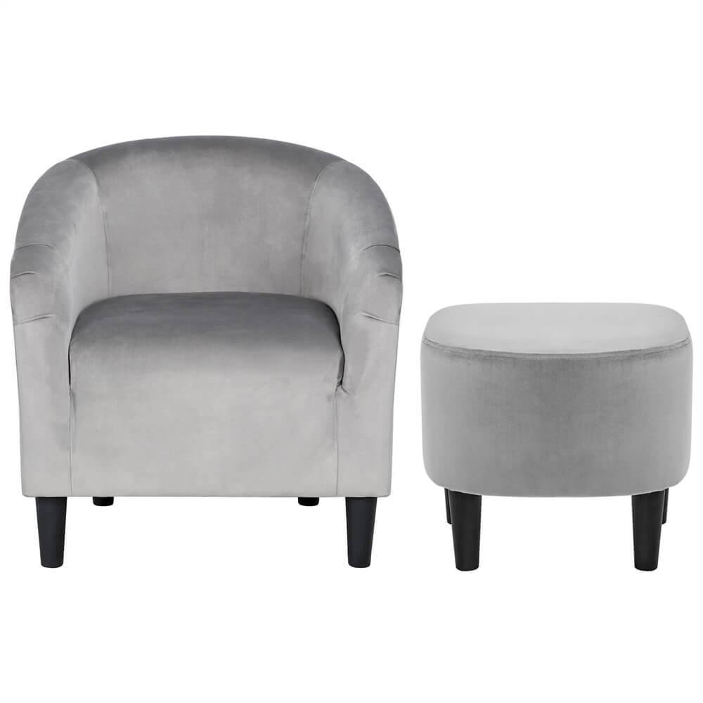 Yaheetech Modern Accent Arm Chair with Ottoman Set - Comfortable Lounge Chair for Living Room, Bedroom, or Office - Perfect for Relaxing, Reading, and Entertaining