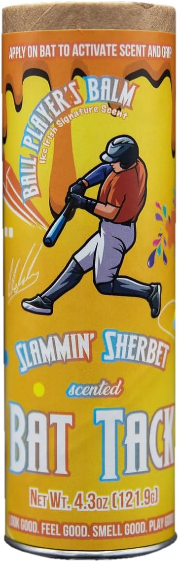 Baseball Bat Grip Wax - Slammin' Sherbet Scented for Enhanced Control | Non-Slip Batting Glove Grip Enhancer | Perfect for Baseball, Softball & Training Practice