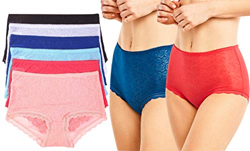 6-pack: Floral Lace W/ Ruffled Trim Mid Rise