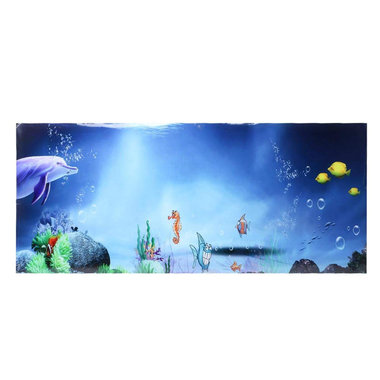 Okuyonic Fish Tank Poster - Waterproof Fadeless Aquarium Background Sticker Decor (122x50cm) for Freshwater & Saltwater Tanks - Perfect for Home, Office or Pet Store Displays