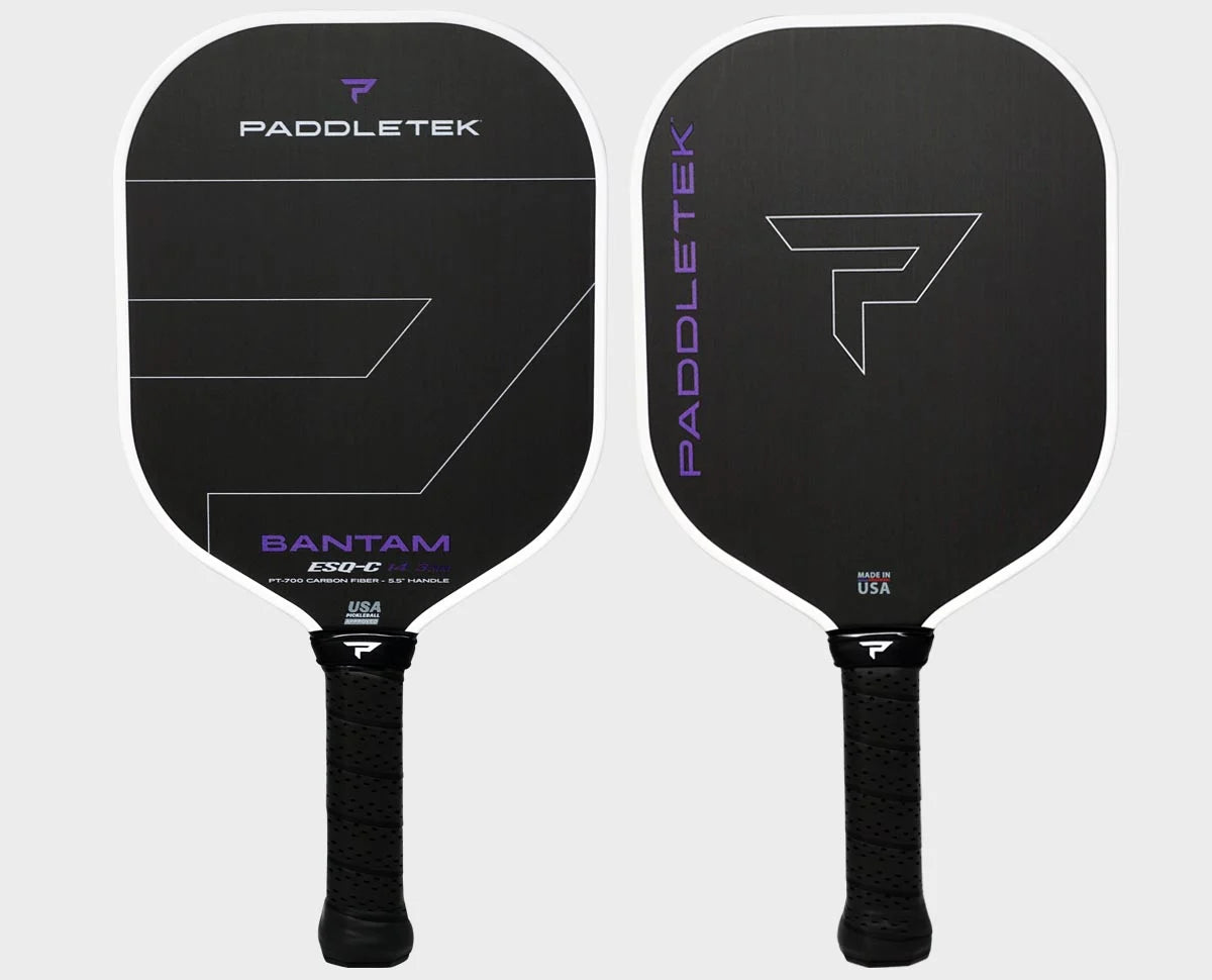 Paddletek Bantam ESQ C 14.3mm Pickleball Paddle - Lightweight Carbon Fiber Racket for Power & Control | Perfect for Tournament Play & Recreational Games