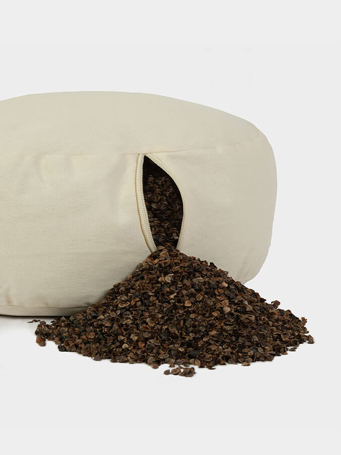 Organic Buckwheat Meditation Cushion for Yoga & Zen Practice - Comfortable Zafu Pillow for Home Studio, Meditation, and Mindfulness - Perfect for Stress Relief & Relaxation