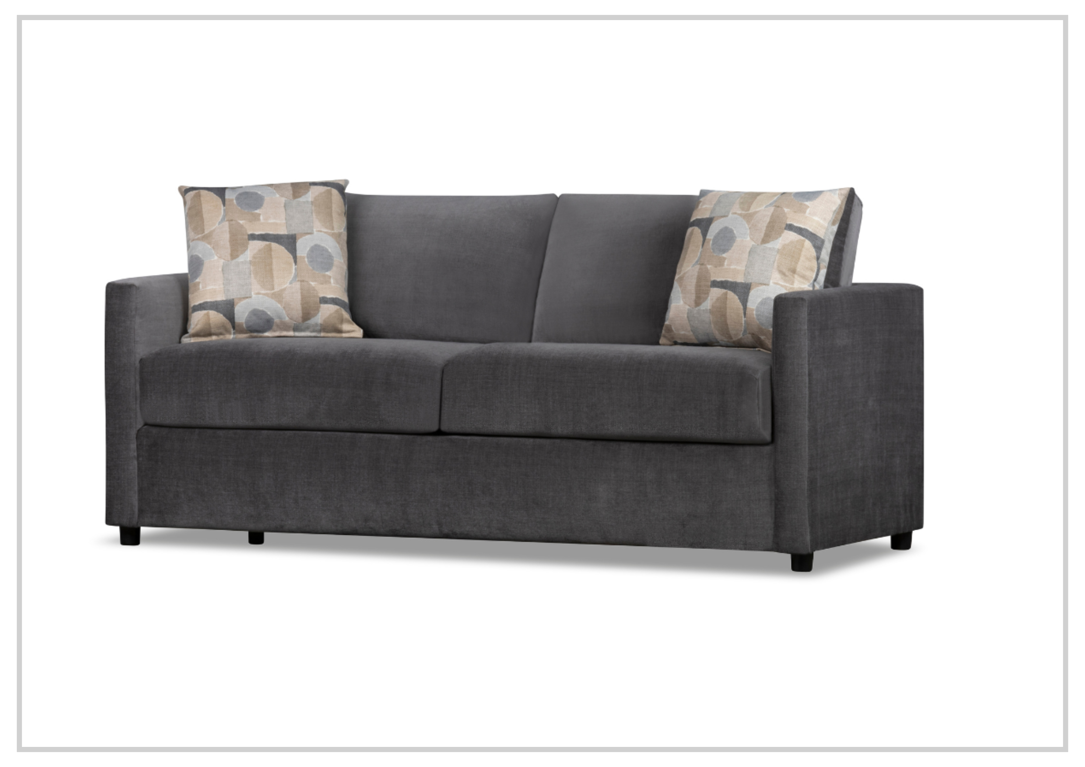 Klaussner Garrin Fabric Queen Sleeper Sofa Bed with Track Arms - Convertible Sofa for Small Spaces, Guest Room & Apartment Living