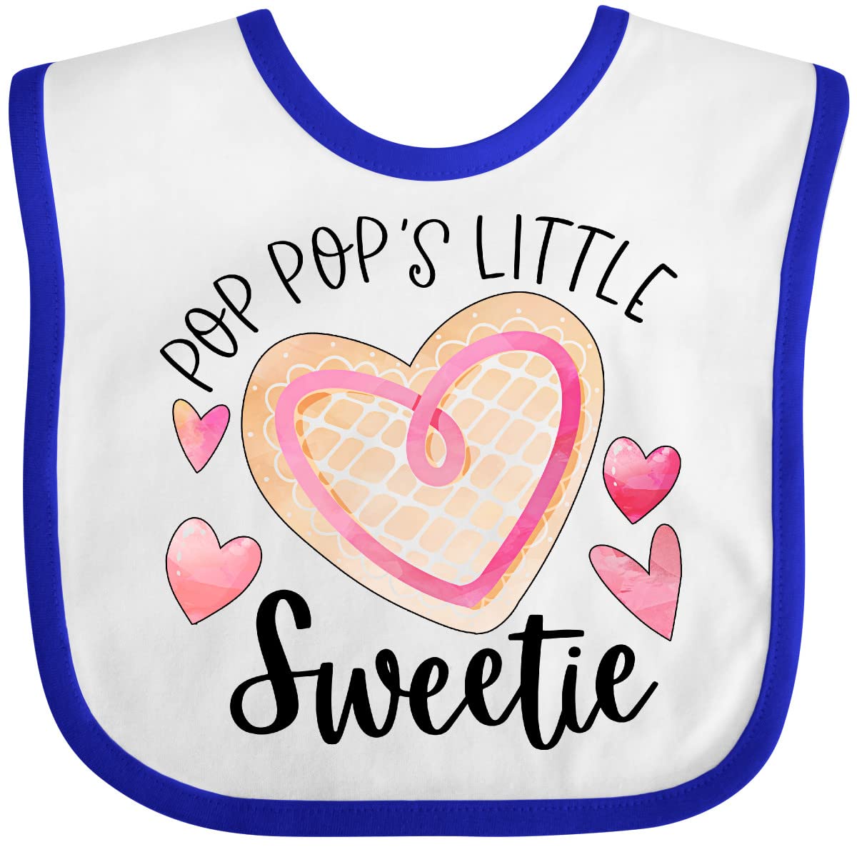 Inktastic Pop Pop's Little Sweetie Baby Bib with Pink Heart Cookie Design - Perfect for Infants, Toddlers & Gift Giving