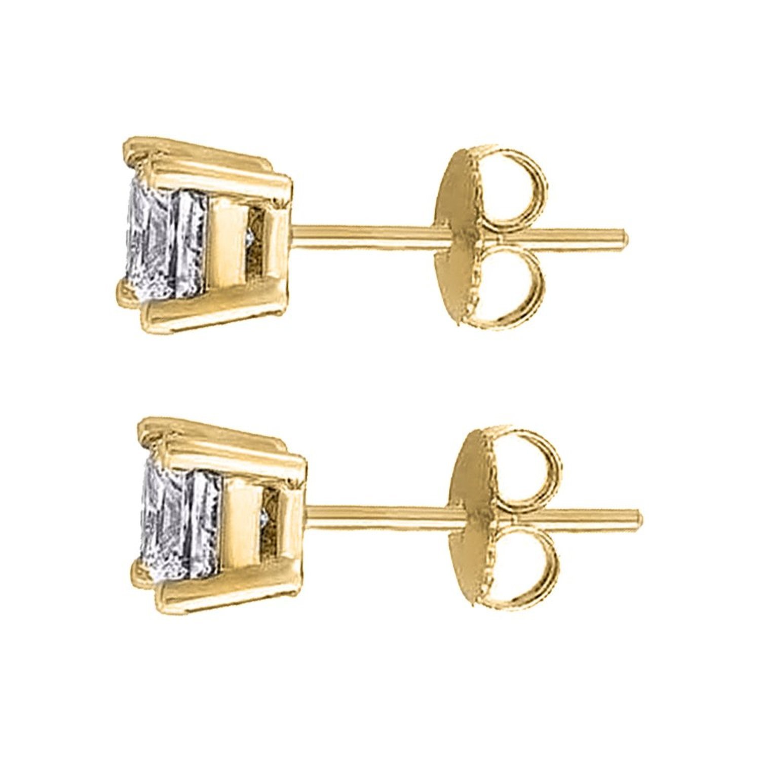 14K Gold Overlay Sterling Silver Earrings with Cubic Zirconia - 10 Elegant Styles for Women | Perfect for Weddings, Parties & Everyday Wear